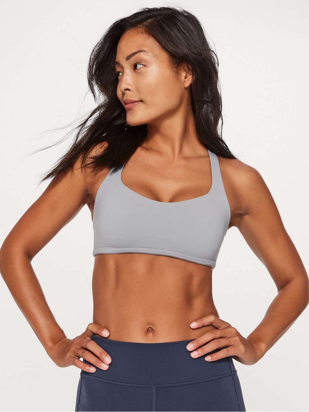 Lululemon free to be wild bra grey and blue